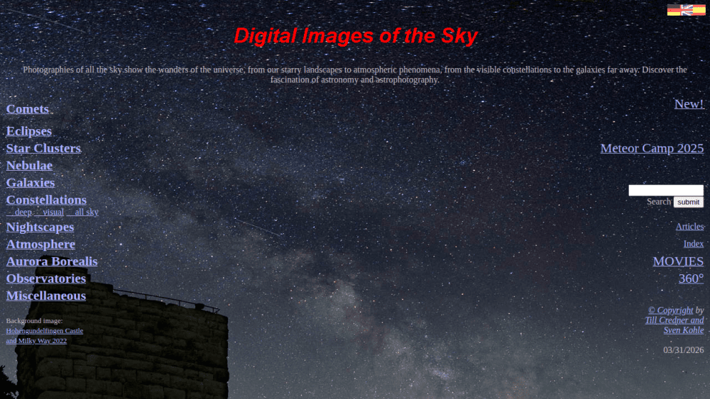 Digital Images of the Sky - Gallery for Astrophotography