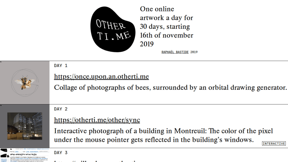 otherti.me - A netart piece a day