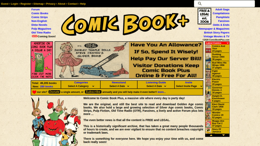 Comic Book Plus - Free Public Domain Books, Forum & OTR Radio