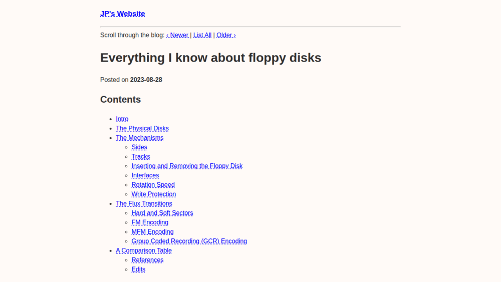 JP's Website · 2023-08-28 · Everything I know about floppy disks