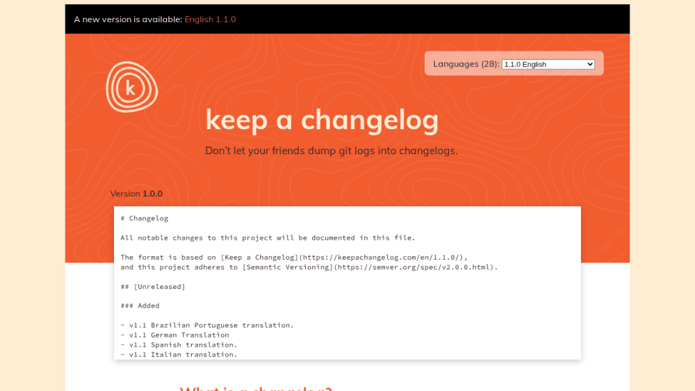 Keep a Changelog