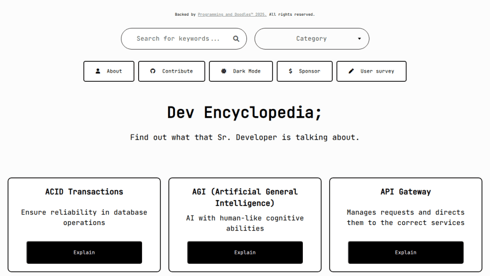 Dev Encyclopedia | Encyclopedia for Developers