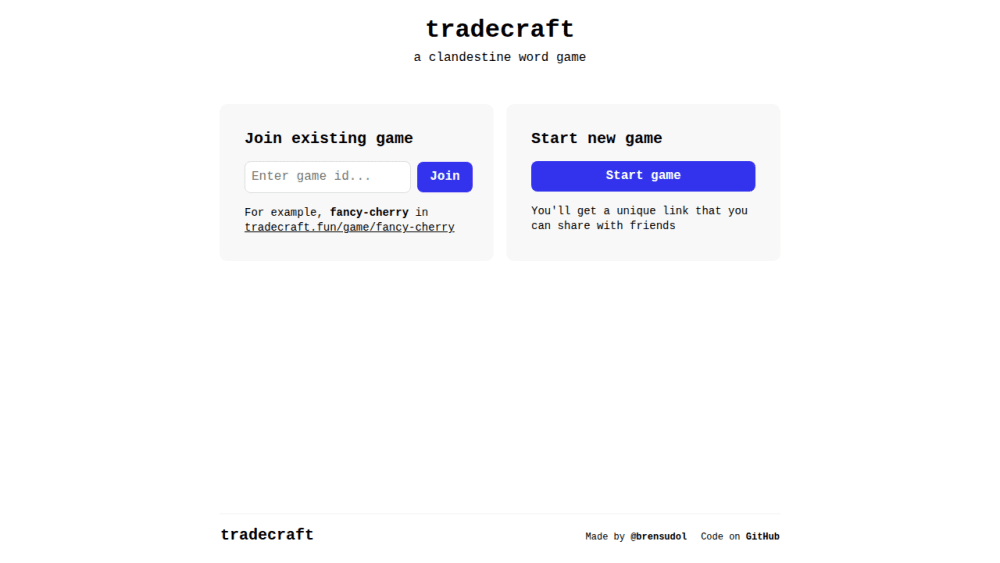 tradecraft :: word game
