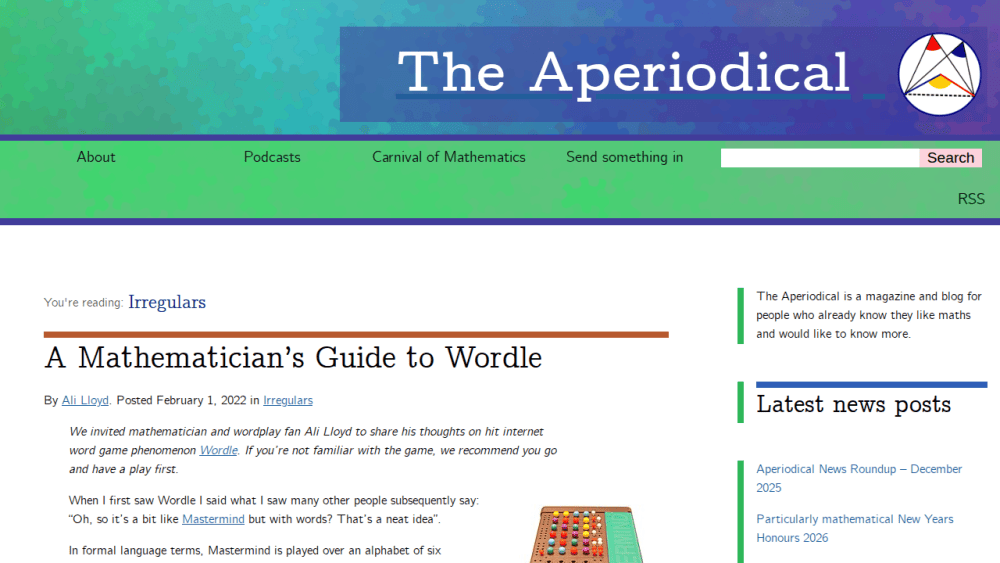 A Mathematician’s Guide to Wordle | The Aperiodical