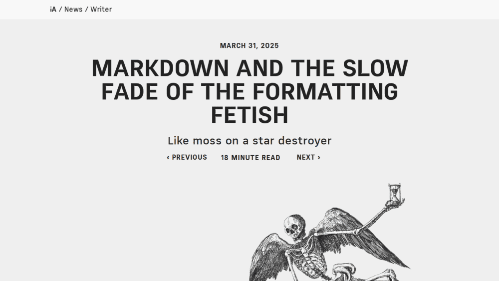 Markdown and the slow fade of the formatting fetish