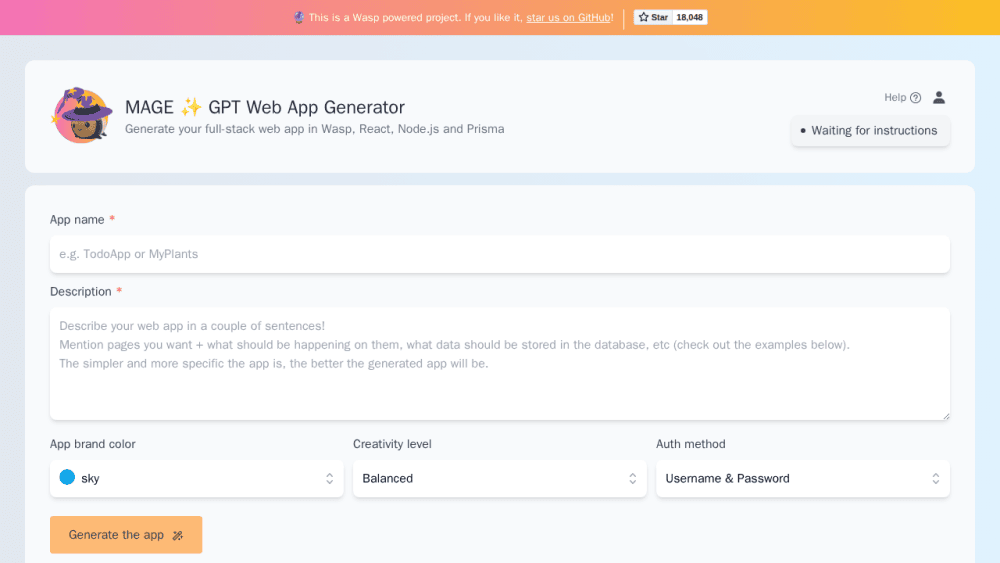 GPT Web App Generator ✨