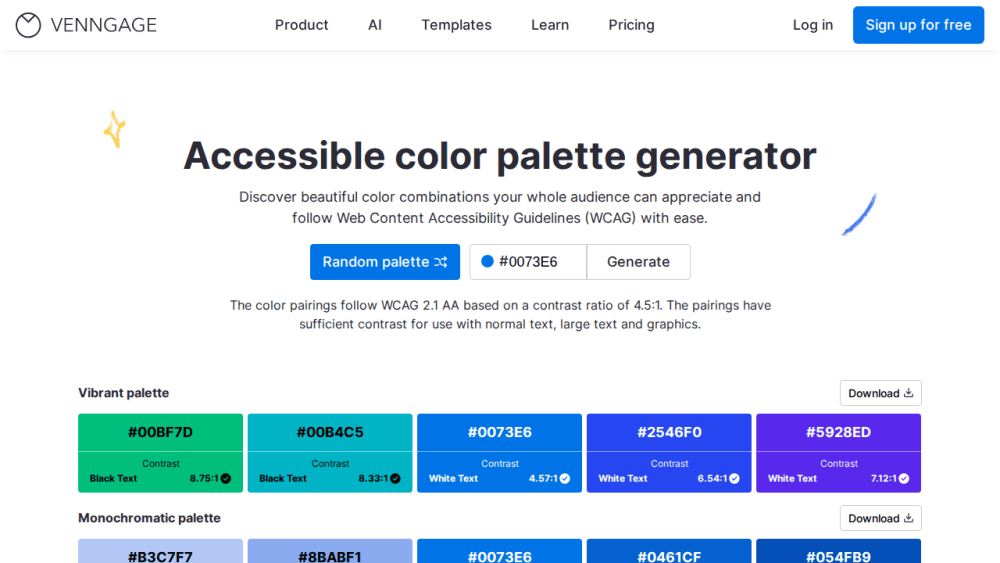 Accessible Color Palette Generator | WCAG Compliant