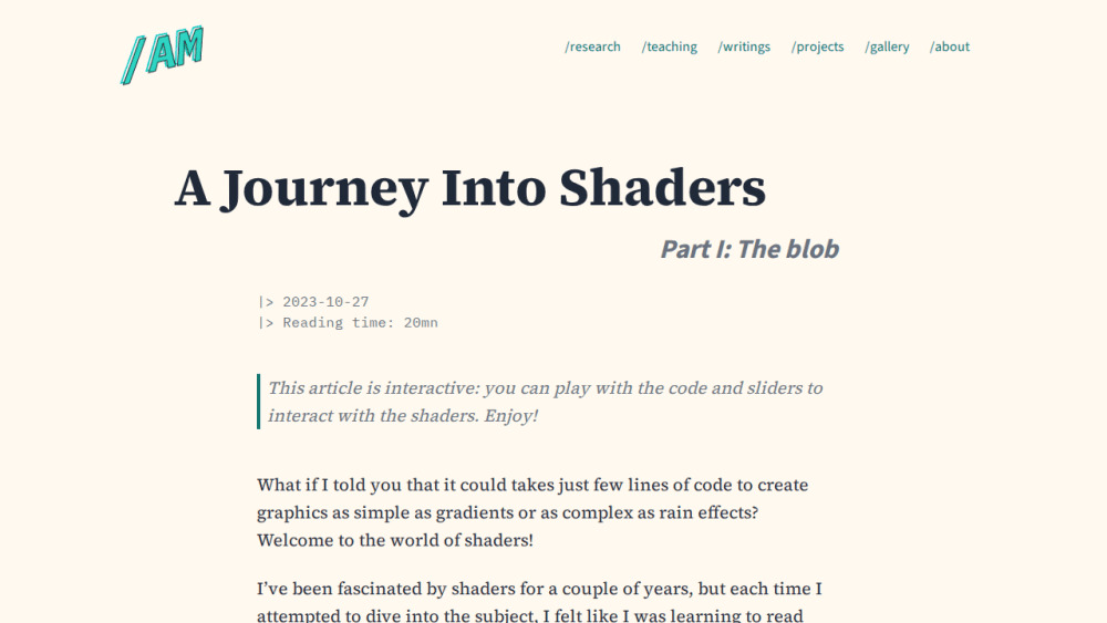 A Journey Into Shaders