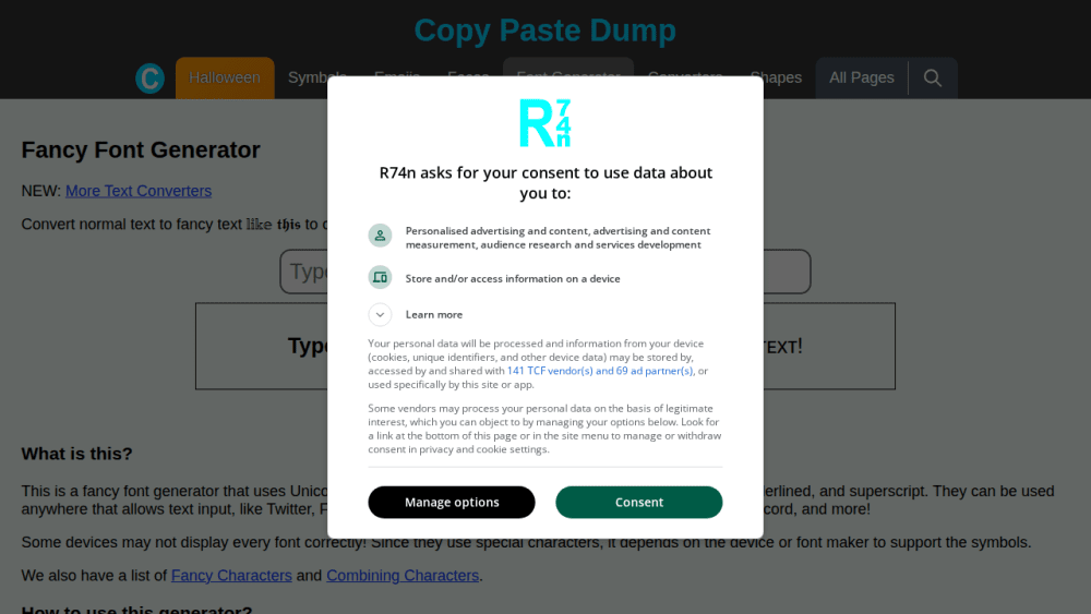 Font Generator - Copy Paste Dump