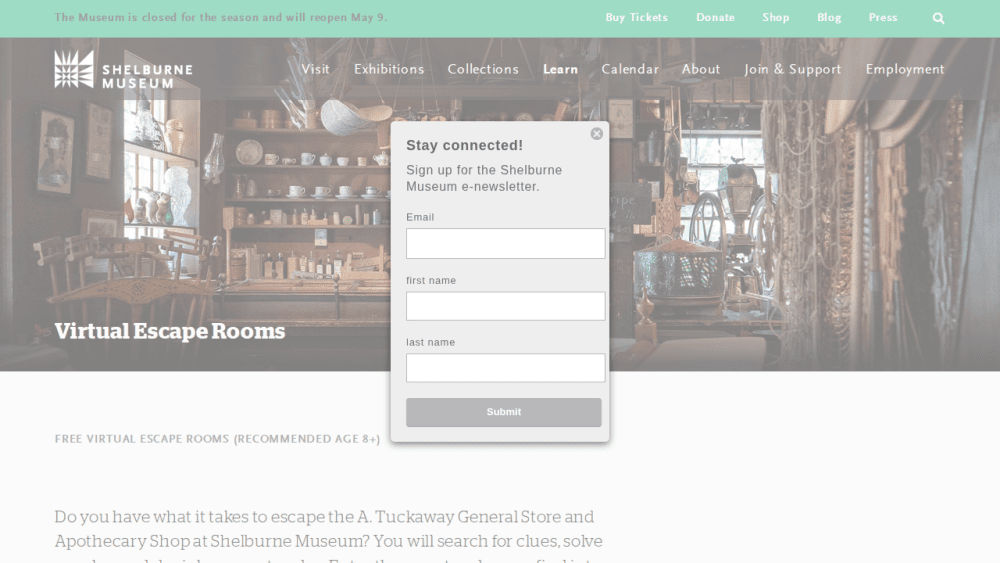 Virtual Escape Rooms | Shelburne Museum