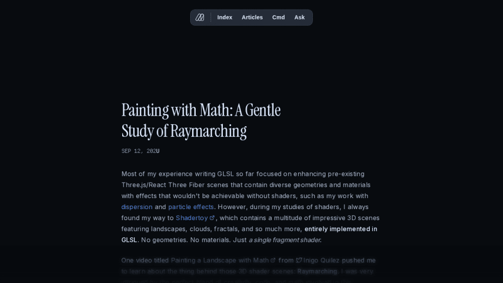 Painting with Math: A Gentle Study of Raymarching - Maxime Heckel's Blog
