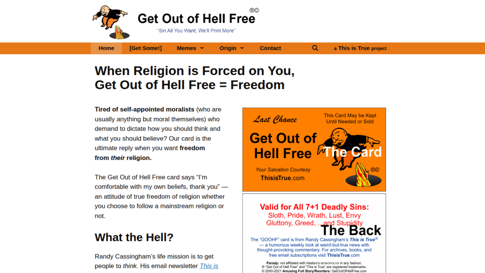 Get Out of Hell Free - Sin All You Want: We'll Print More