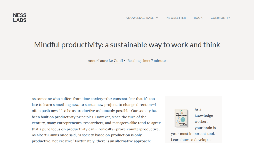 Mindful productivity: a sustainable way to work and think - Ness Labs