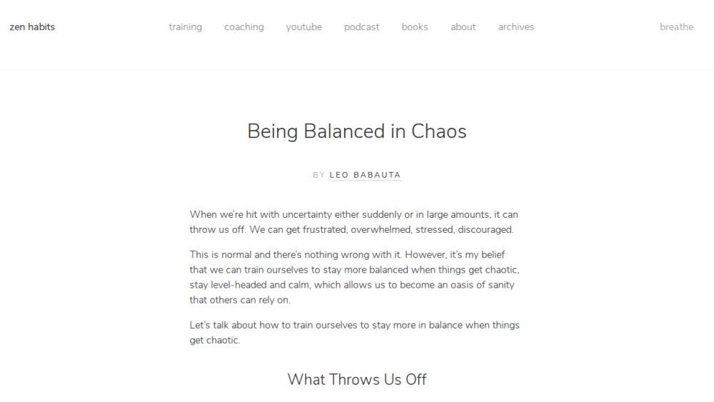 Being Balanced in Chaos - zen habits zen habits