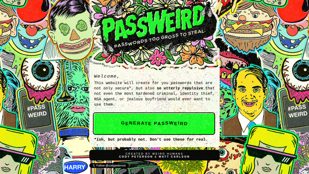 Passweird - Passwords too Gross to Steal