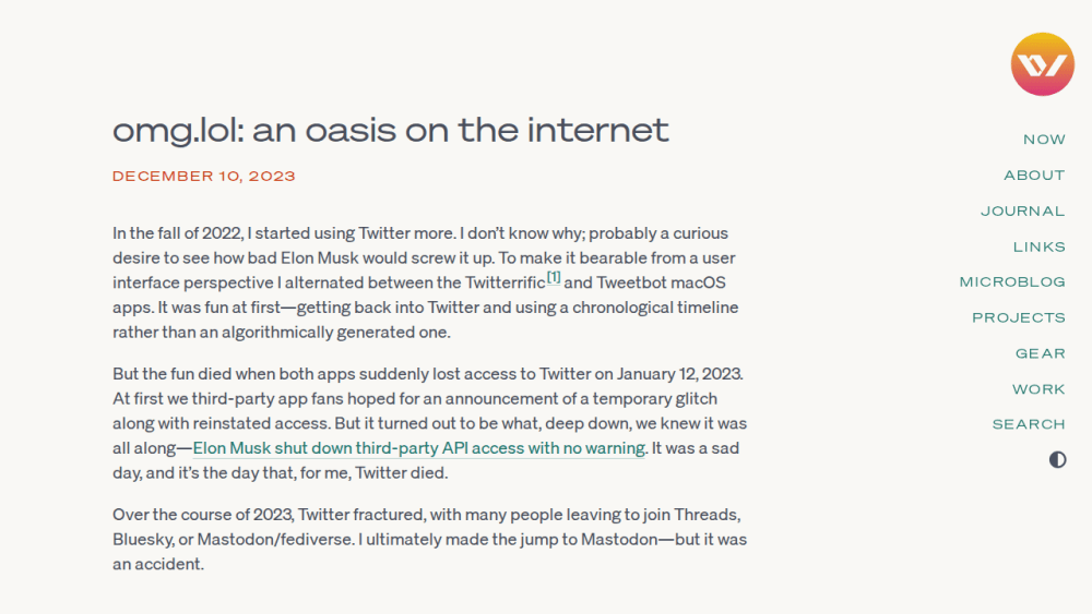 blakewatson.com – omg.lol: an oasis on the internet
