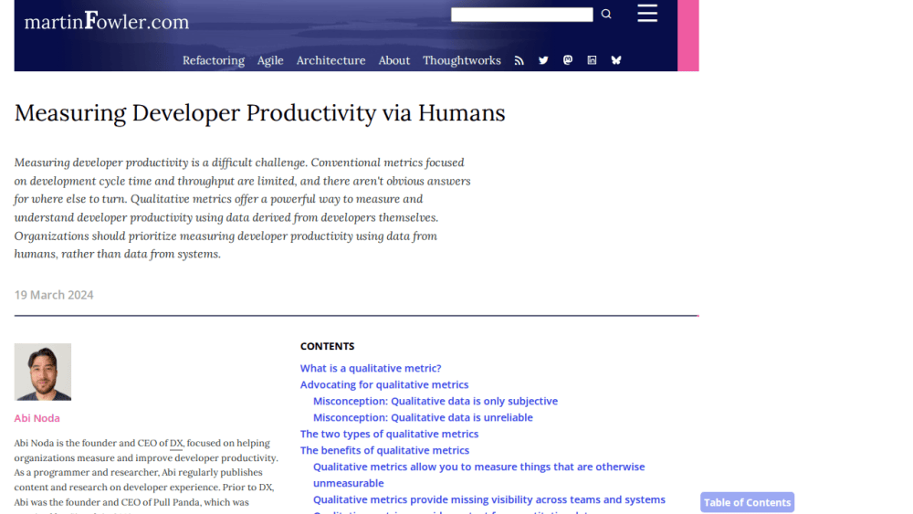Measuring Developer Productivity via Humans