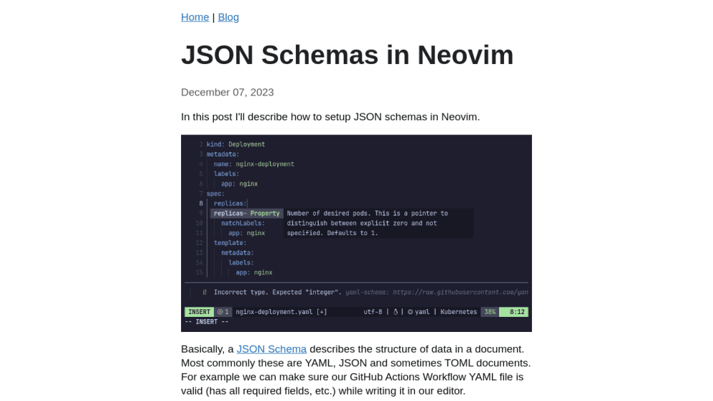 JSON Schemas in Neovim