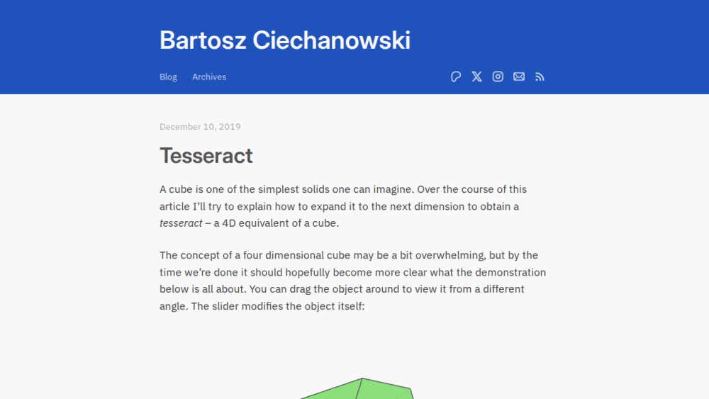 Tesseract – Bartosz Ciechanowski