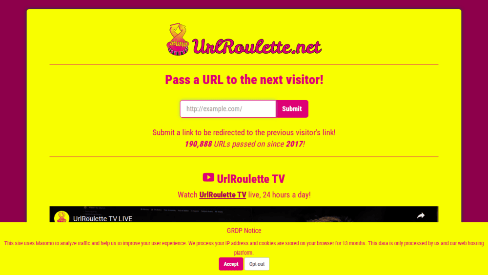 UrlRoulette.net - Pass a URL to the next visitor!