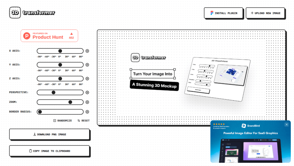 3D Transformer - 3D rotate images online and in Figma