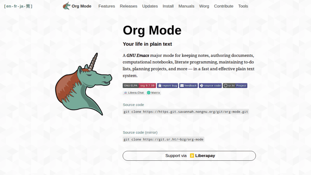 Org mode for GNU Emacs