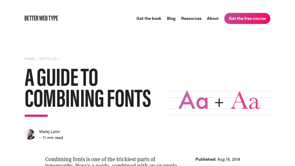 A Guide to Combining Fonts | Better Web Type
