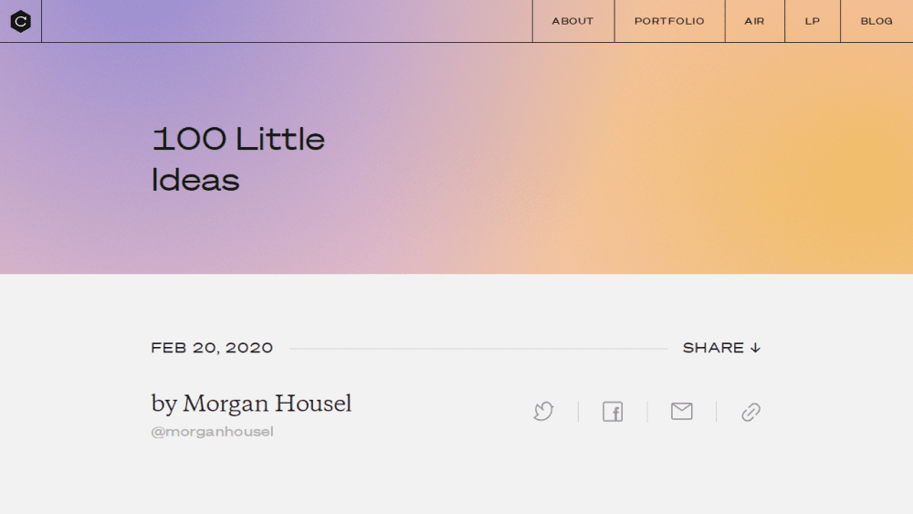 100 Little Ideas · Collaborative Fund