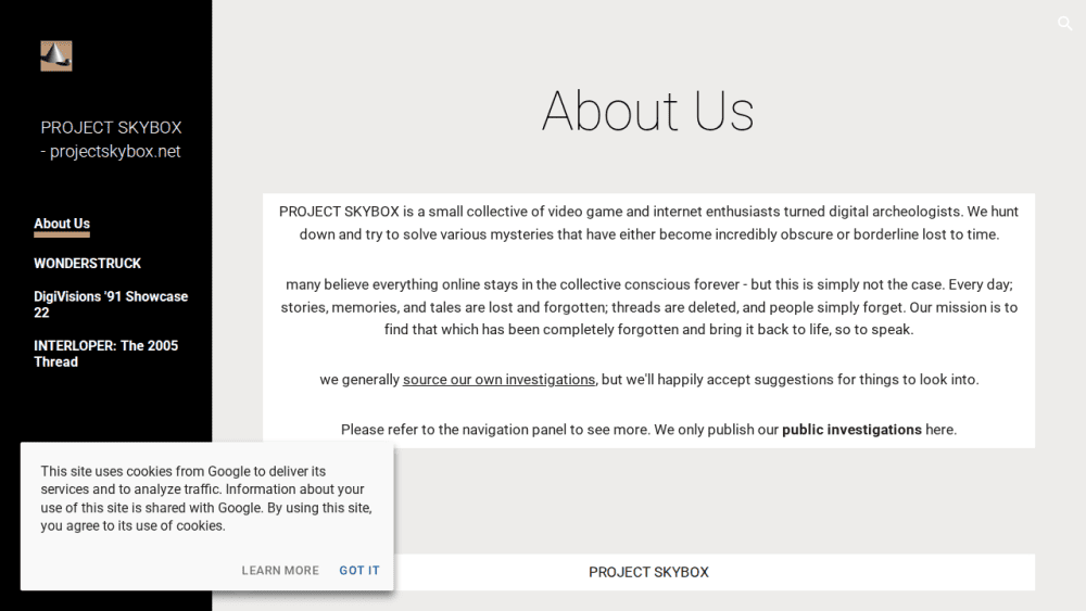 PROJECT SKYBOX - projectskybox.net