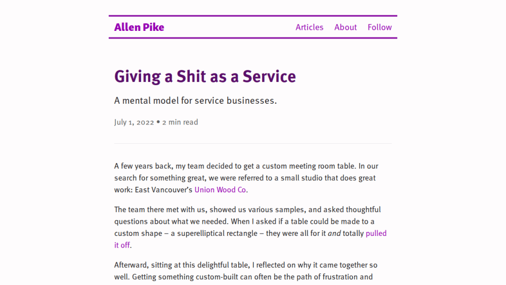 Giving a Shit as a Service - Allen Pike