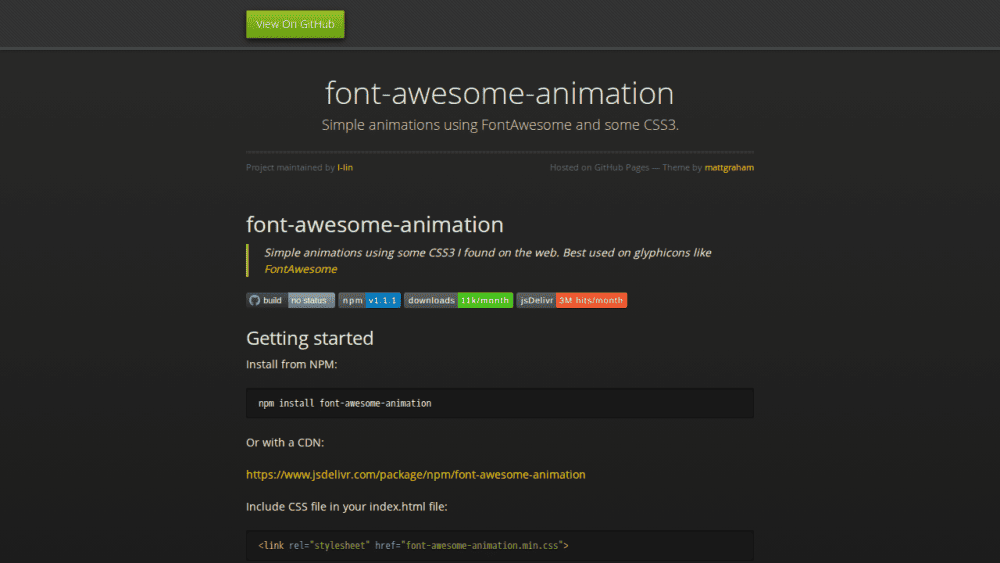 font-awesome-animation | Simple animations using FontAwesome and some CSS3.