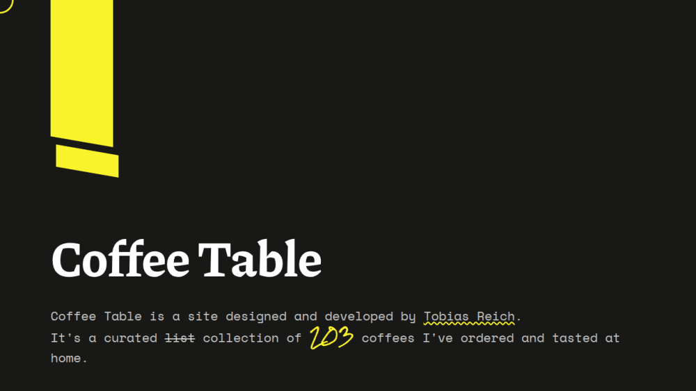 Curated coffee collection | Coffee Table