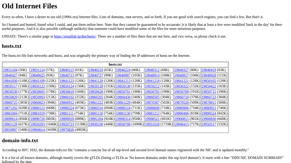 Old Internet Files