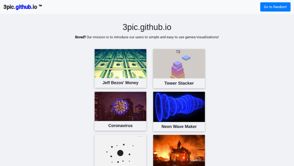 3pic.github.io - Satisfying & Arcadey Games