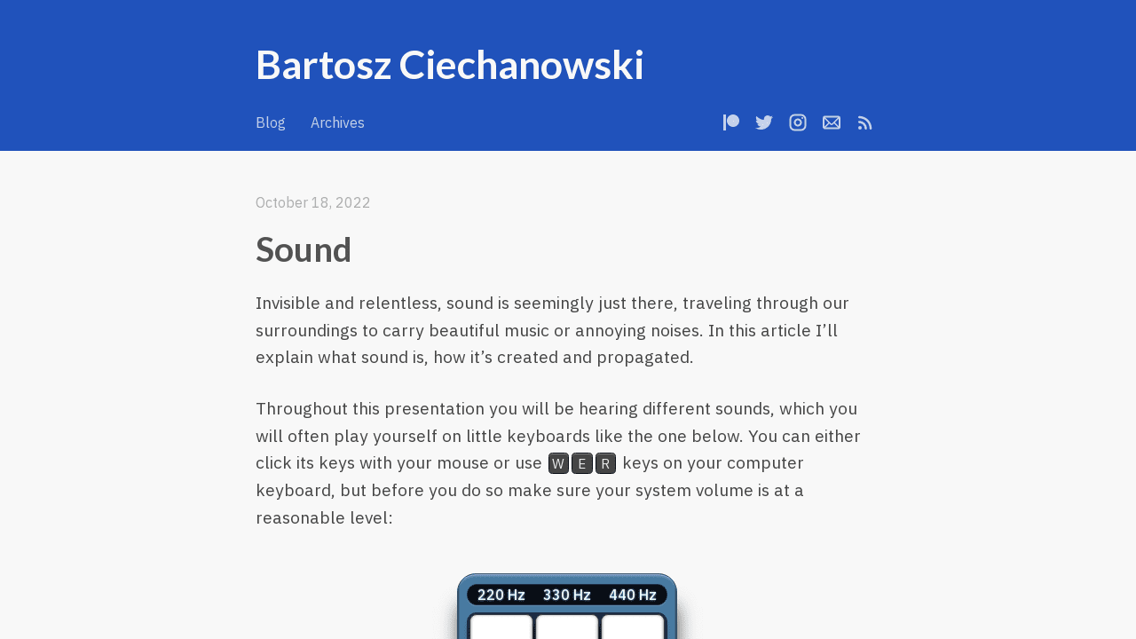 Sound – Bartosz Ciechanowski
