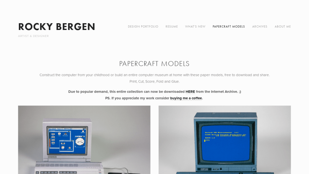 Papercraft Models — Rocky Bergen