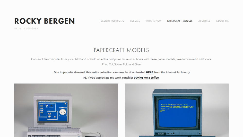 Papercraft Models — Rocky Bergen