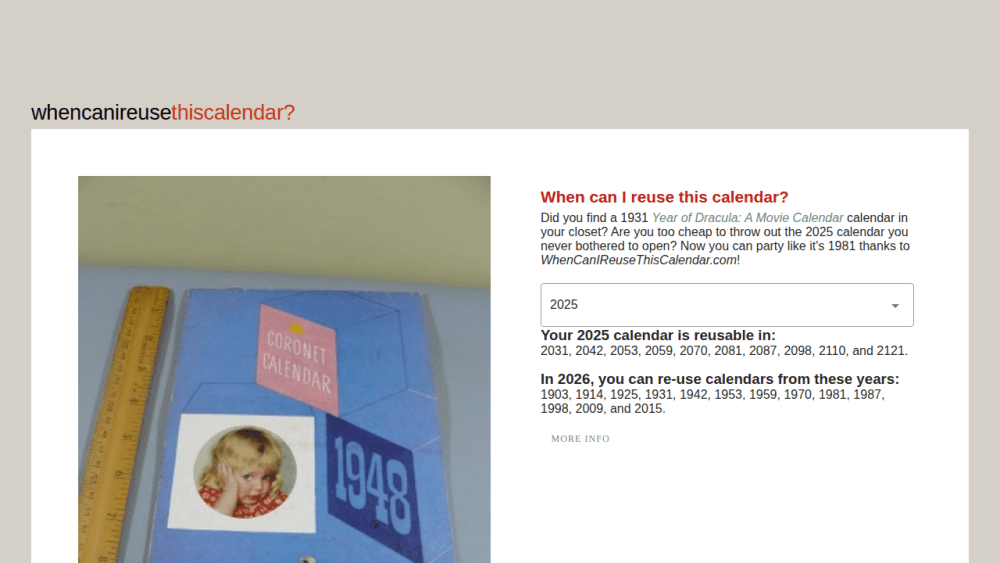 When Can I Reuse This Calendar?