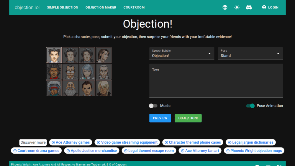Ace Attorney Objection Maker