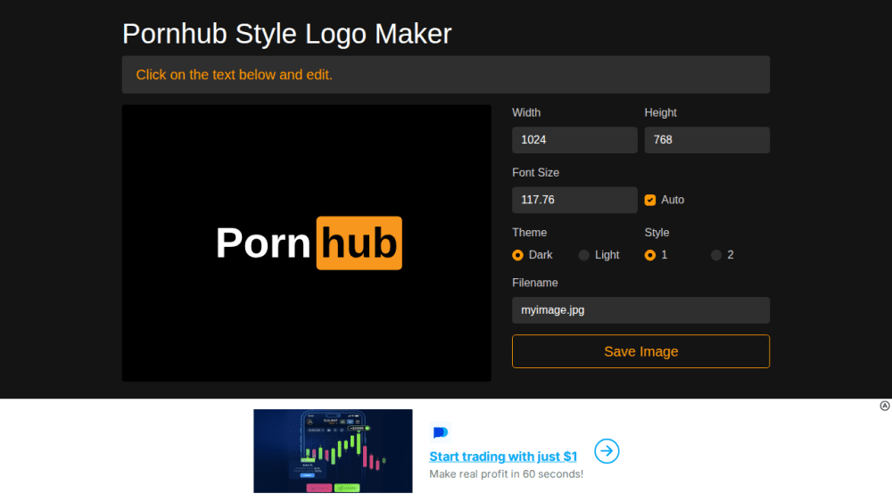 Pornnhub Style Logo Maker
