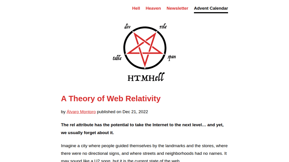 A Theory of Web Relativity - HTMHell