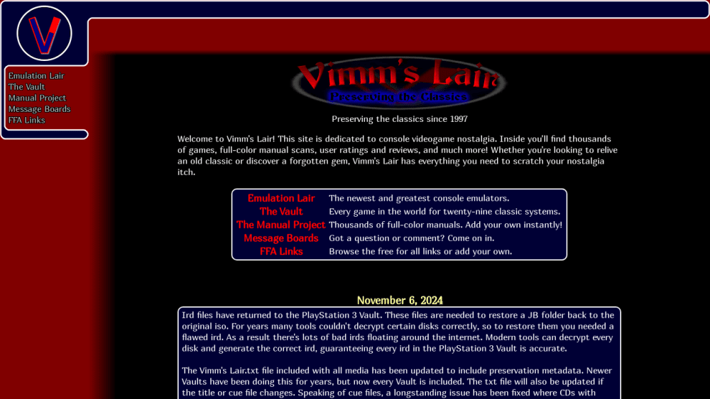 Vimm's Lair: Preserving the Classics