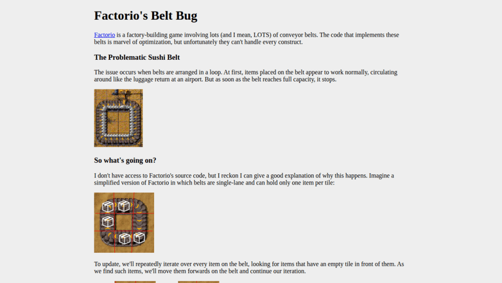Factorio's Belt Bug