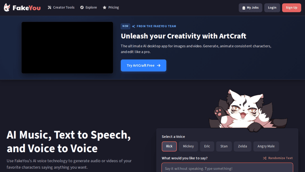 FakeYou. Deep Fake Text to Speech.