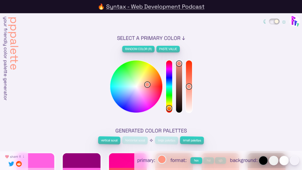 pppalette: your friendly color palette generator | fffuel