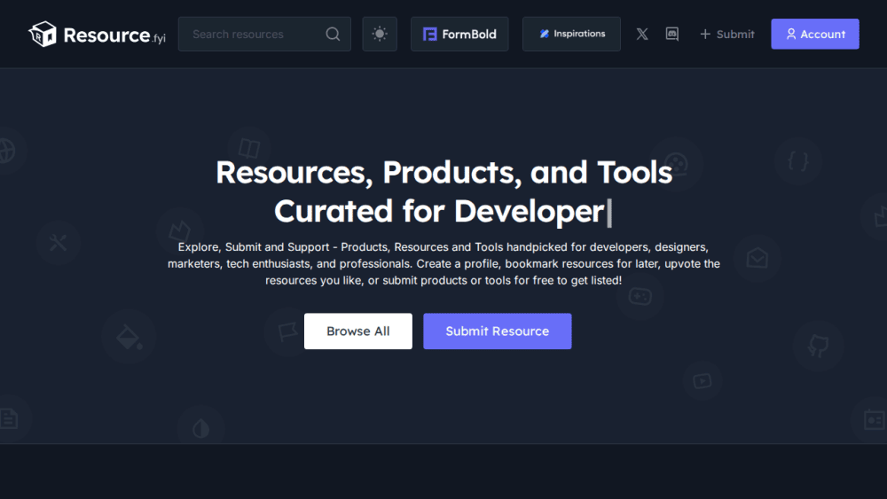 Products, Tools and Resources for Developers & Designers | Resource.fyi