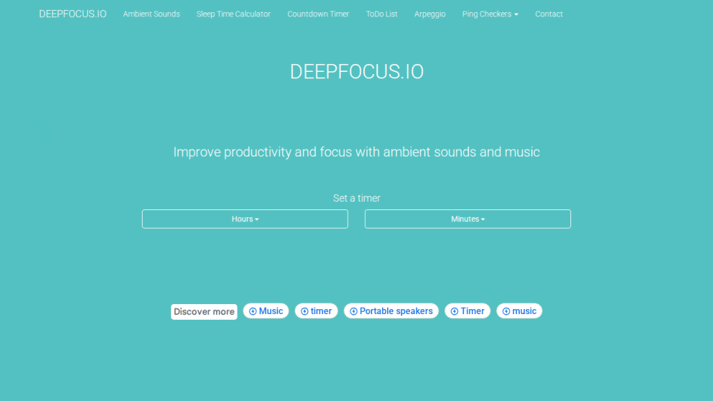 Listen to Ambient Sounds and Music With Timer - Deepfocus.io