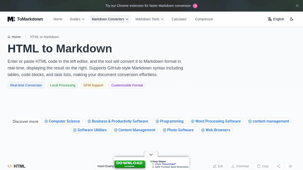 HTML to Markdown - ToMarkdown - Professional Markdown Conversion Tools | Convert HTML/URL/Word/PD...