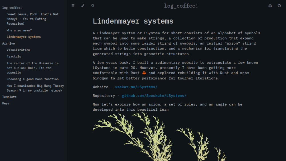 Lindenmayer systems - log_coffee!