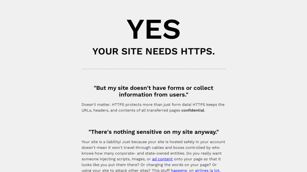 Does my site need HTTPS?
